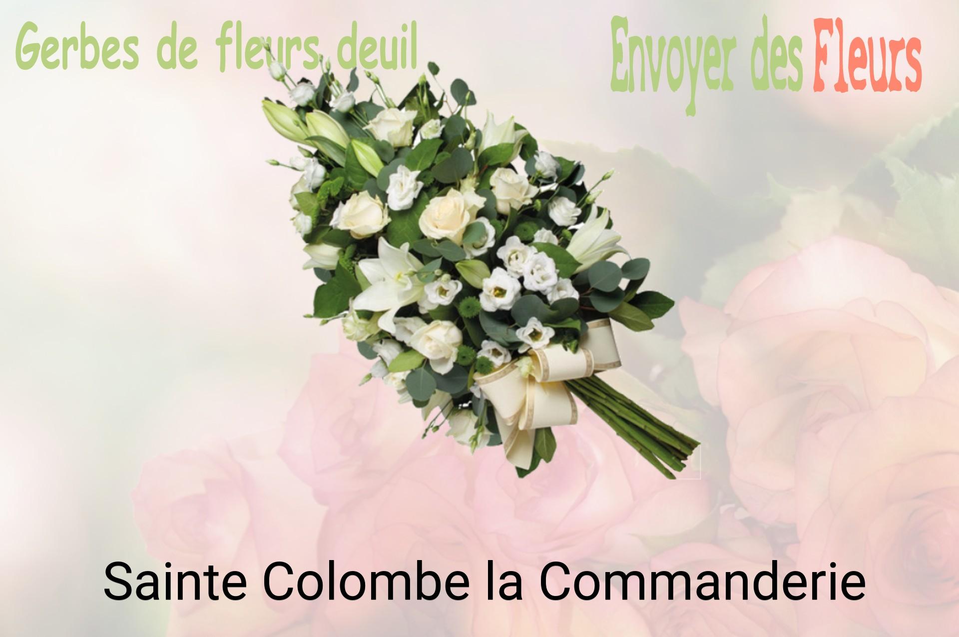 Gerbe de fleurs de deuil livrée à Sainte-Colombe-la-Commanderie